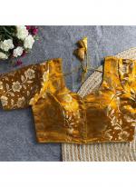 Shimmer Jacquard Mustard Festival Wear Jacquard Work Readymade Blouse